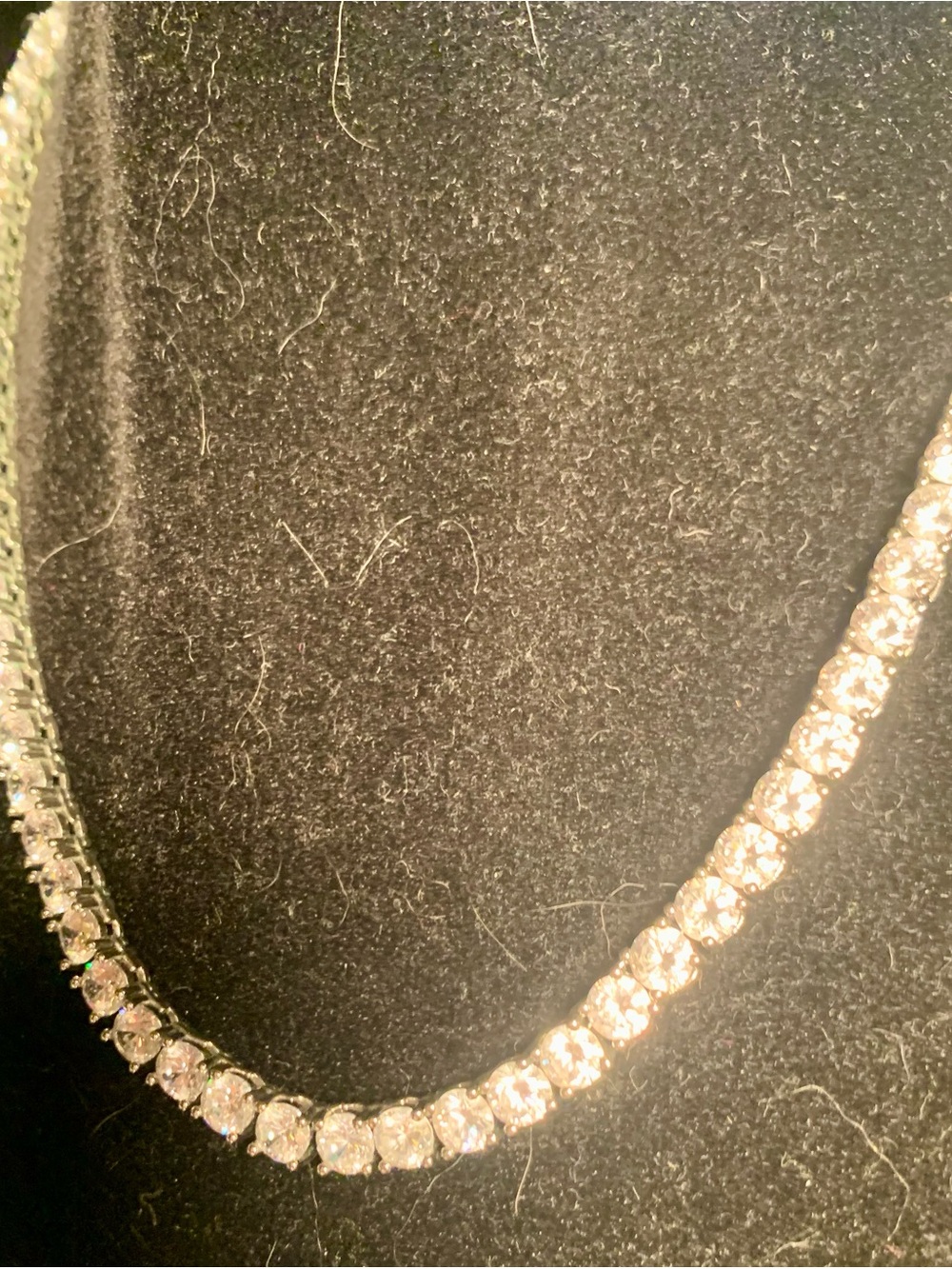 Classic Silver-Tone Crystal Tennis Necklace - Women Jewelry